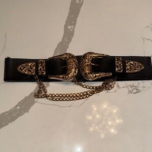 Elegant Black and Gold Belt